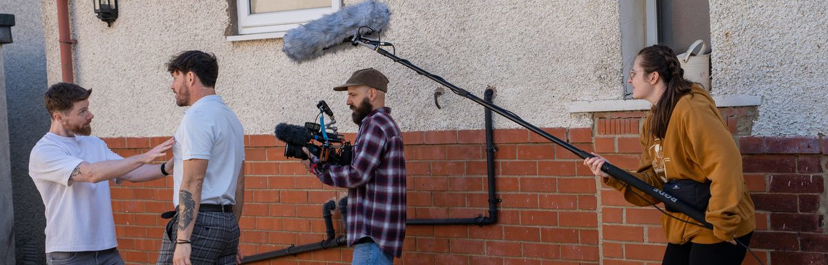 image behind the scene on set of Fragile Trust